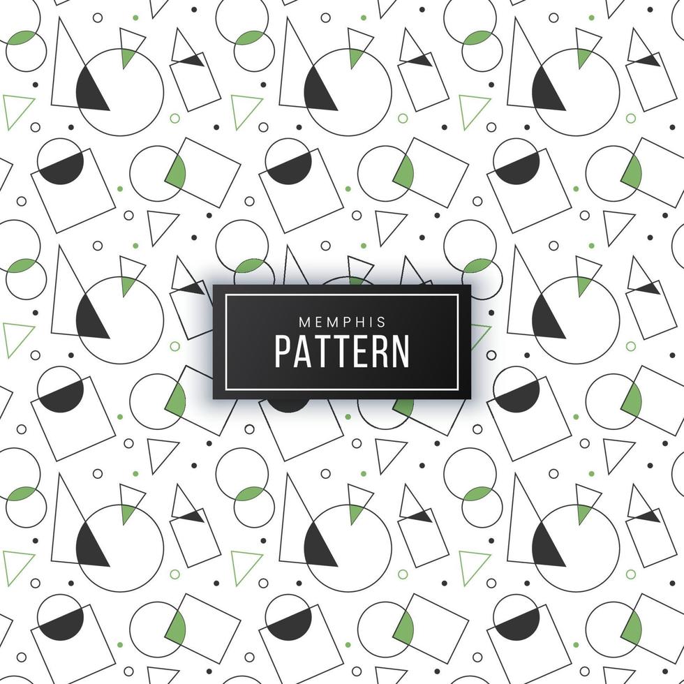 Memphis pattern with geometric memphis circle and triangle shapes vector