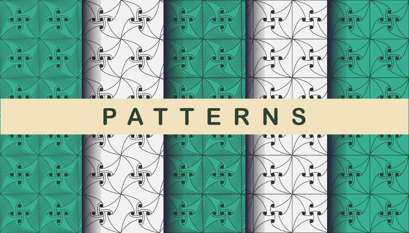 Abstract shapes seamless pattern collection background vector