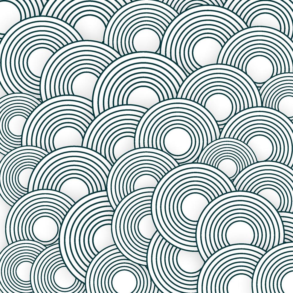 Black and white abstract circle seamless pattern background vector