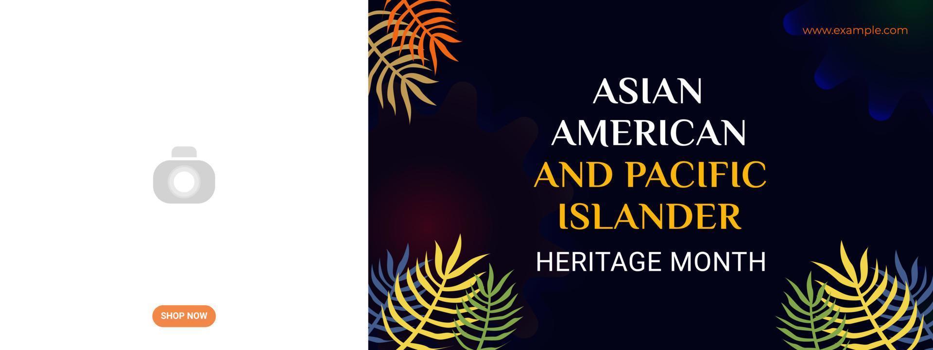 Asian American and Pacific Islander Heritage Month. Vector banner for ads, social media, card, poster, background.