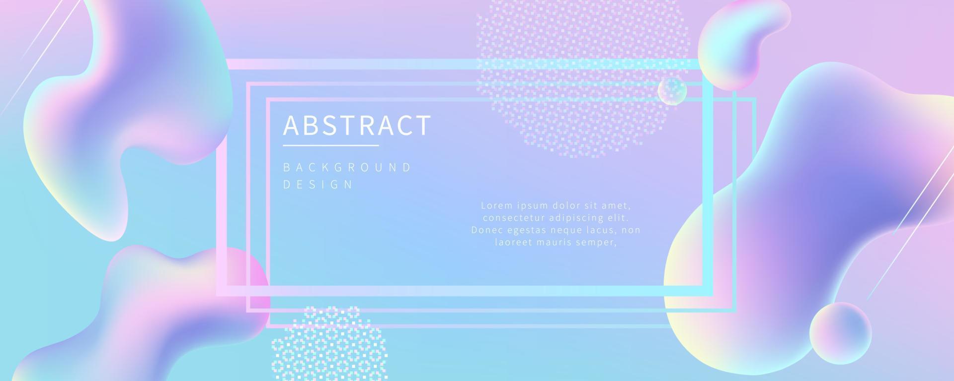 Futuristic fluid banner design, with abstract flowing liquid shapes in pastel tone vector