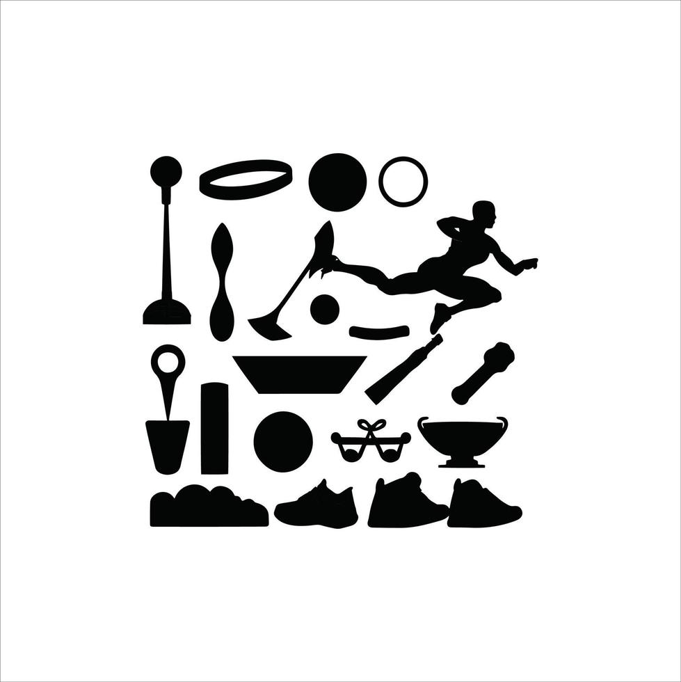 Spots icon set silhouette vector art