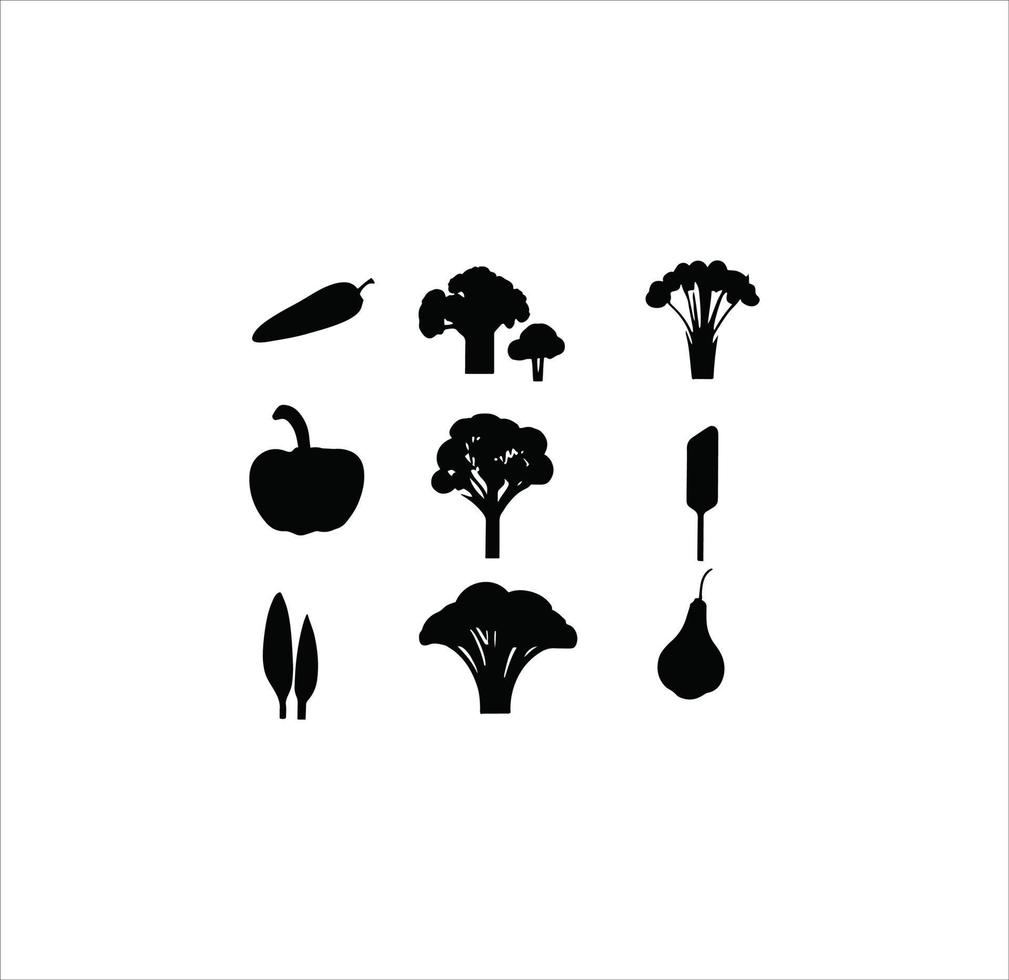 Vegetable silhouette vector art work.