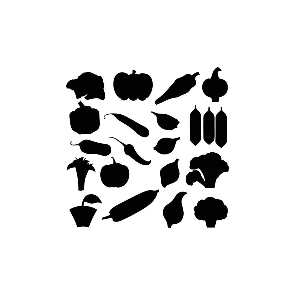 Vegetables silhouette vector art work