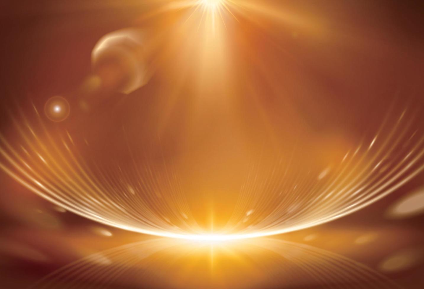 Luxury abstract light rays on beautiful golden background, 3d illustration vector