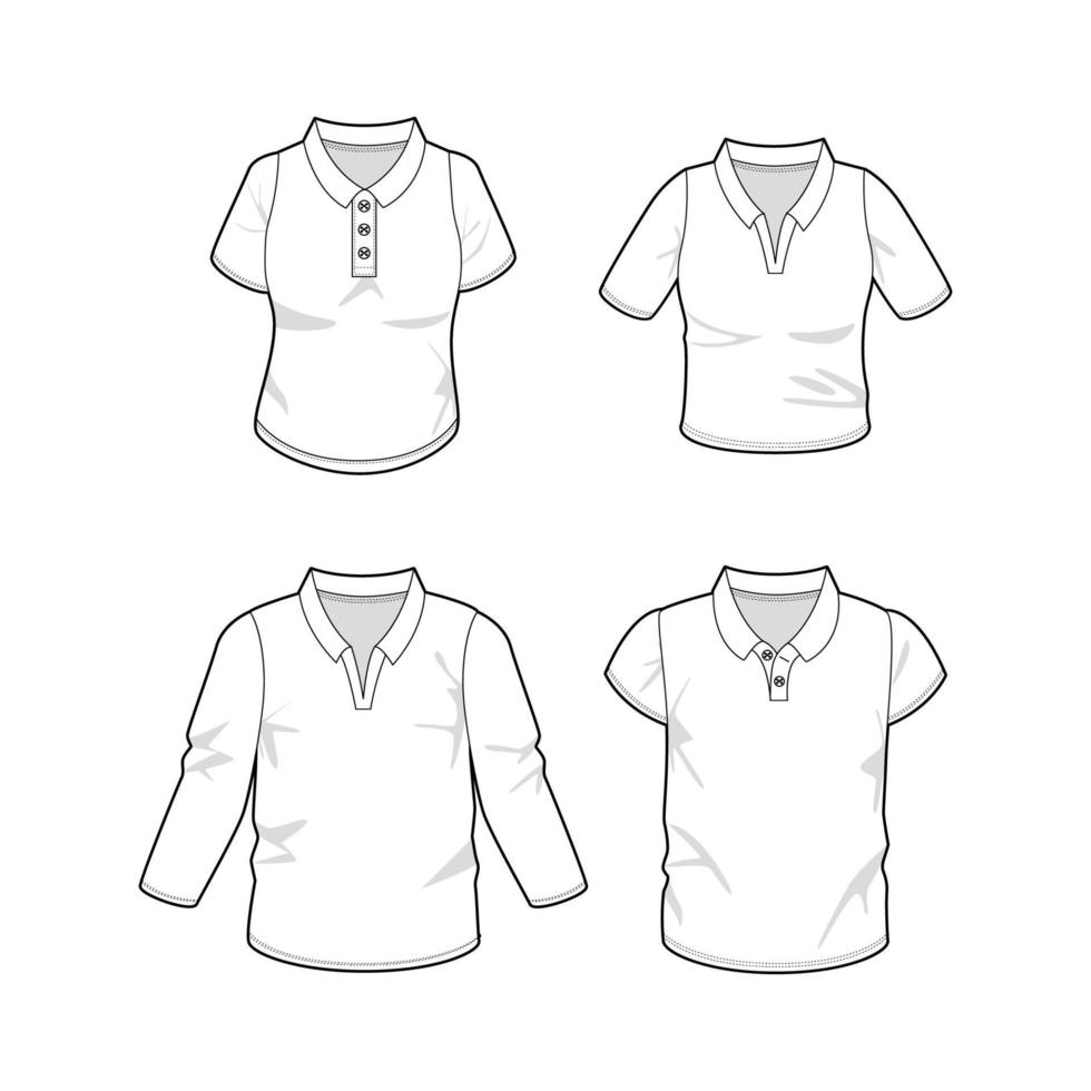 White Polo Shirt Mockup For Men and Women vector