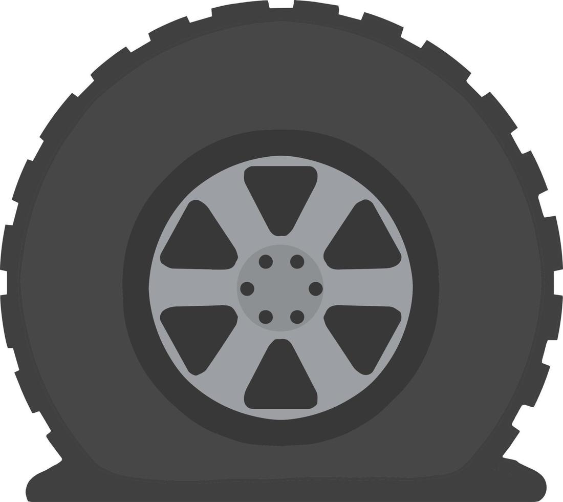 Accident and repair. Punctured wheel of car. Element of Tire service station. Cartoon flat illustration vector