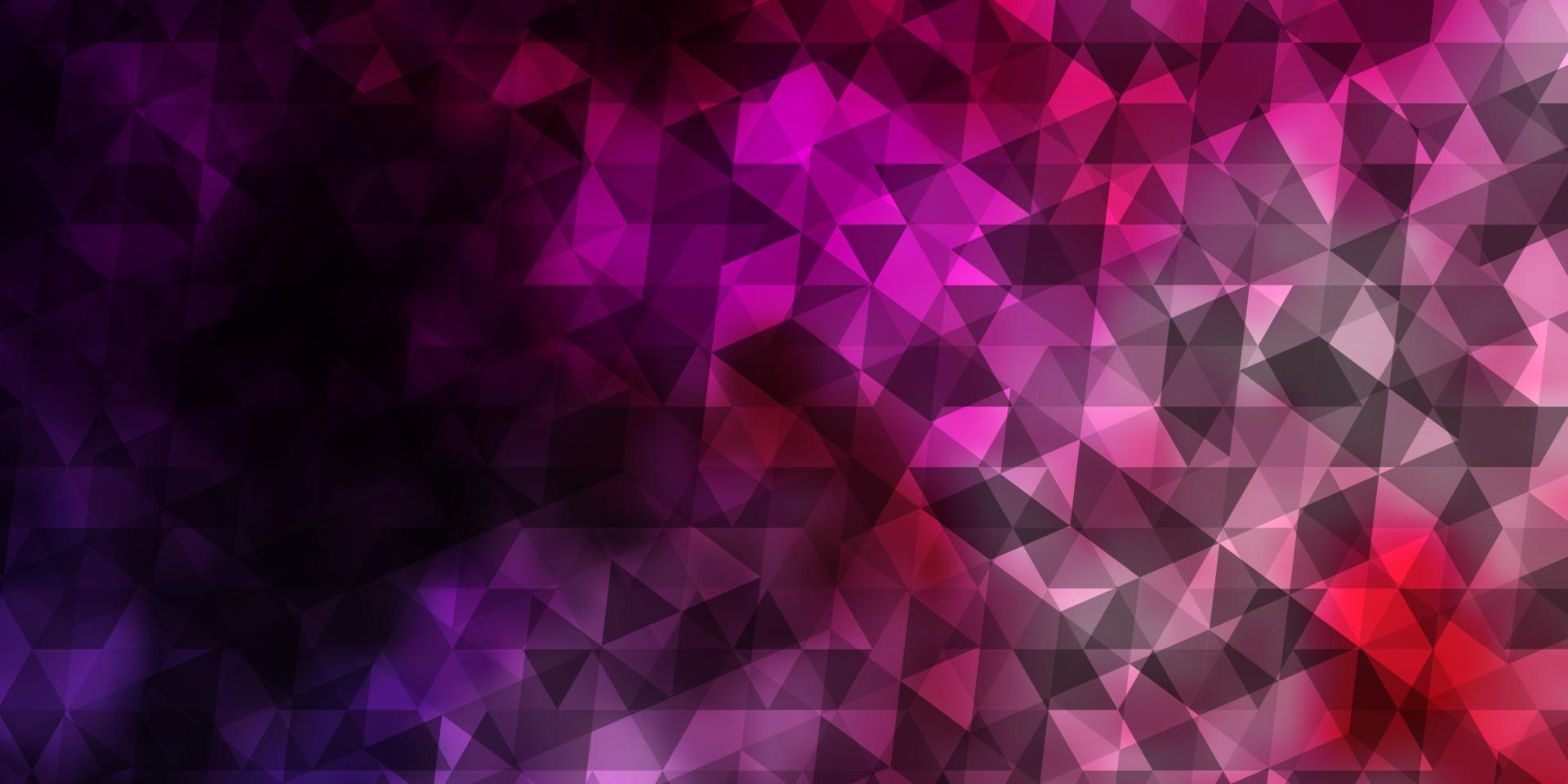 Dark Purple, Pink vector backdrop with lines, triangles.