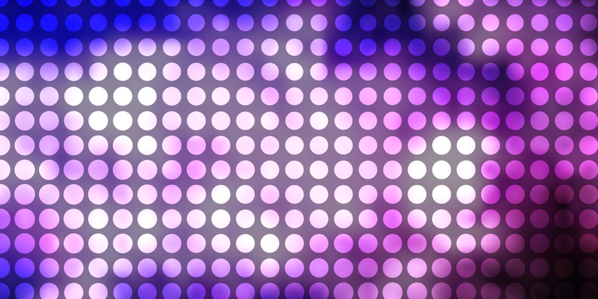telón de fondo de vector púrpura claro con círculos.