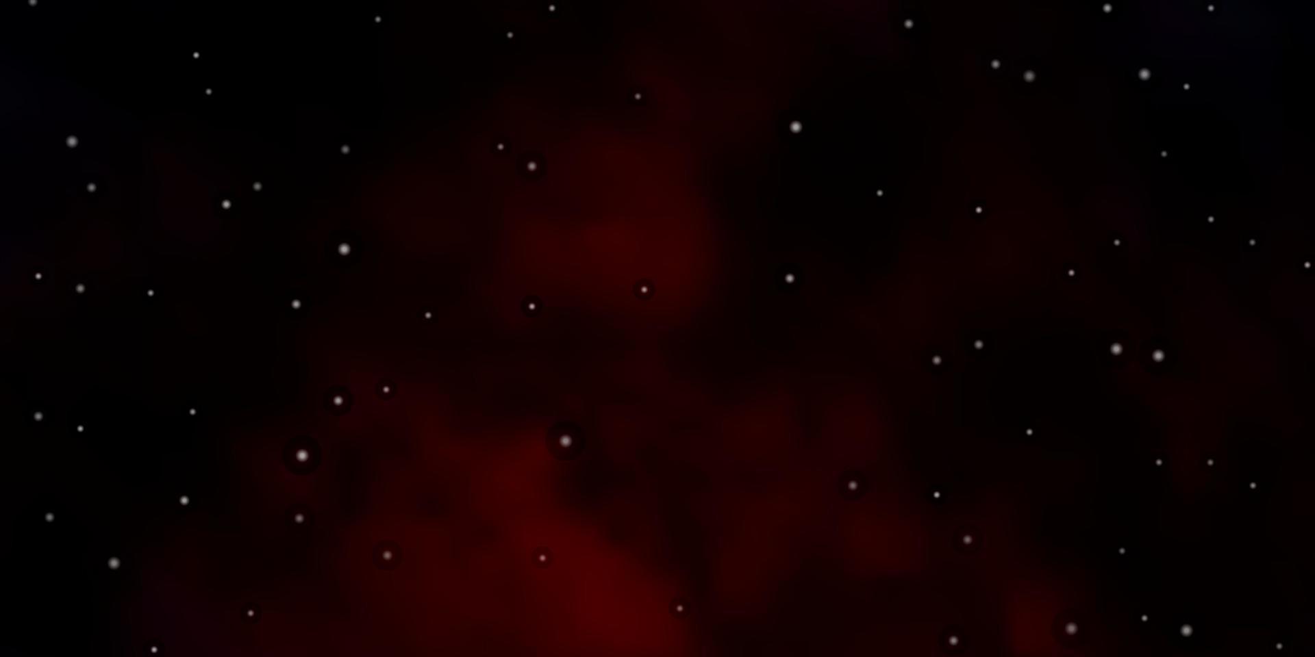 Dark Red vector template with neon stars.