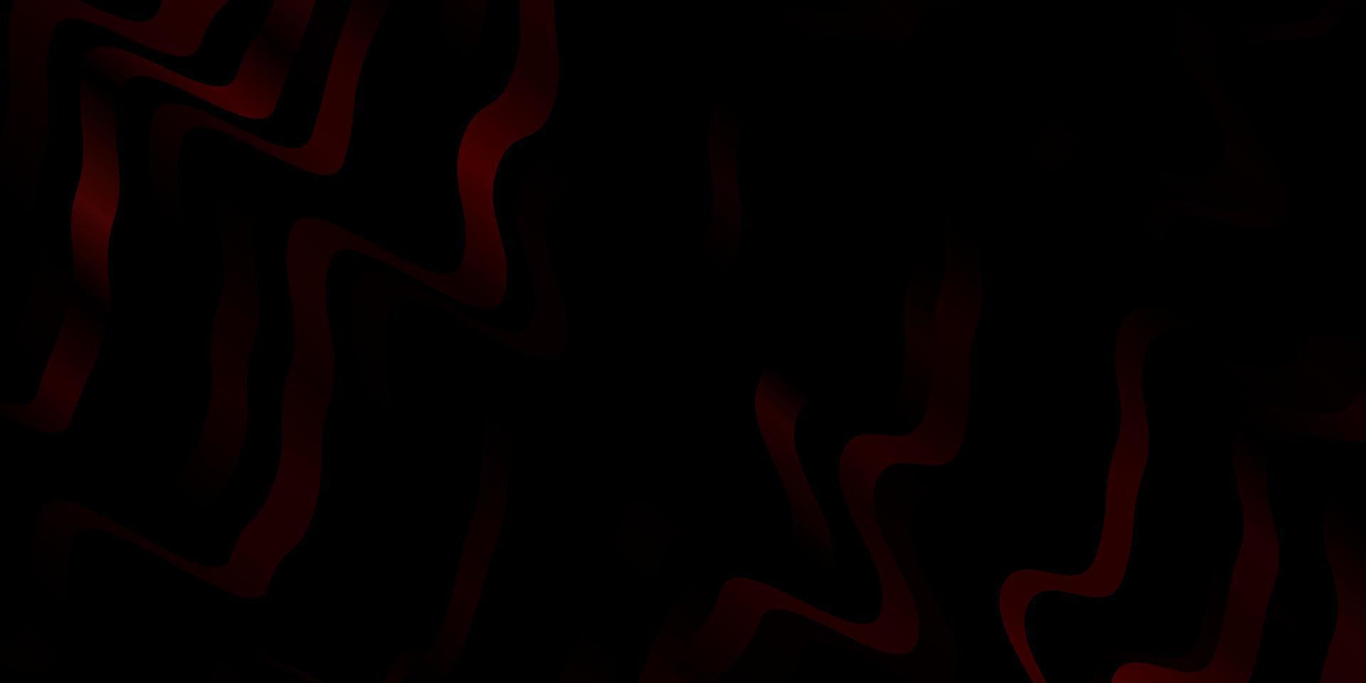 Dark Red vector background with curves.