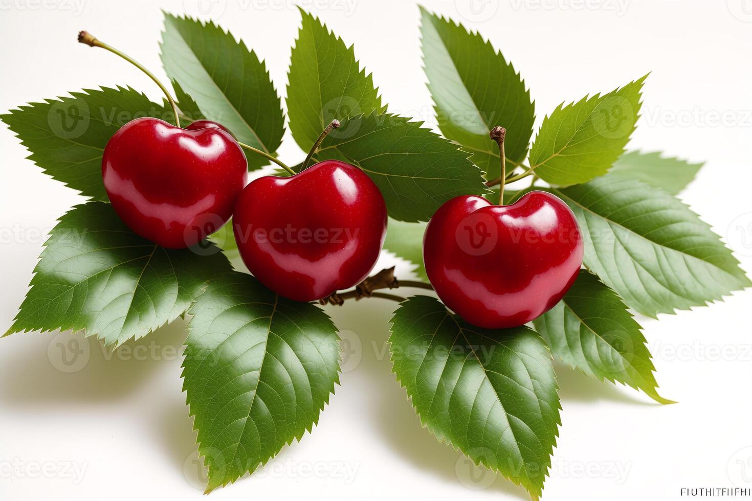 delicious cherry in water splash on black background. Healthy food concept. photo