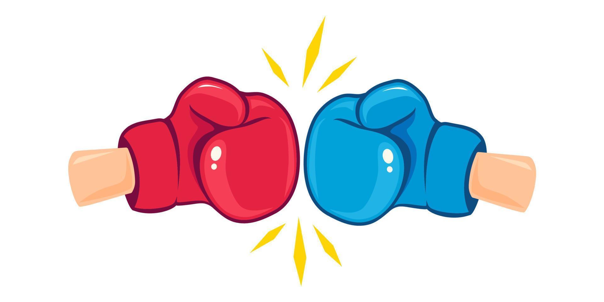 vector Clásico emblema para boxeo con guantes.