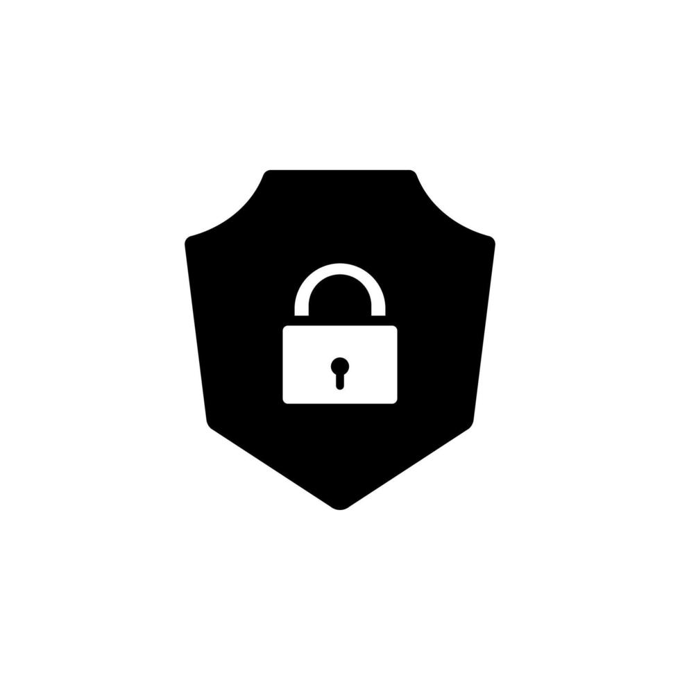 shield and lock vector icon illustration