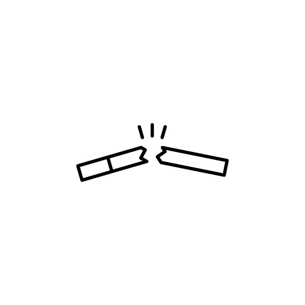 broken cigarette, quit smoking, addiction, gestures vector icon illustration