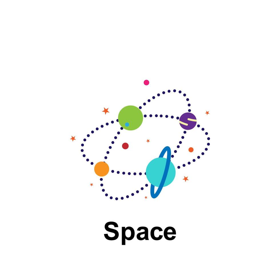 Space, space color vector icon illustration