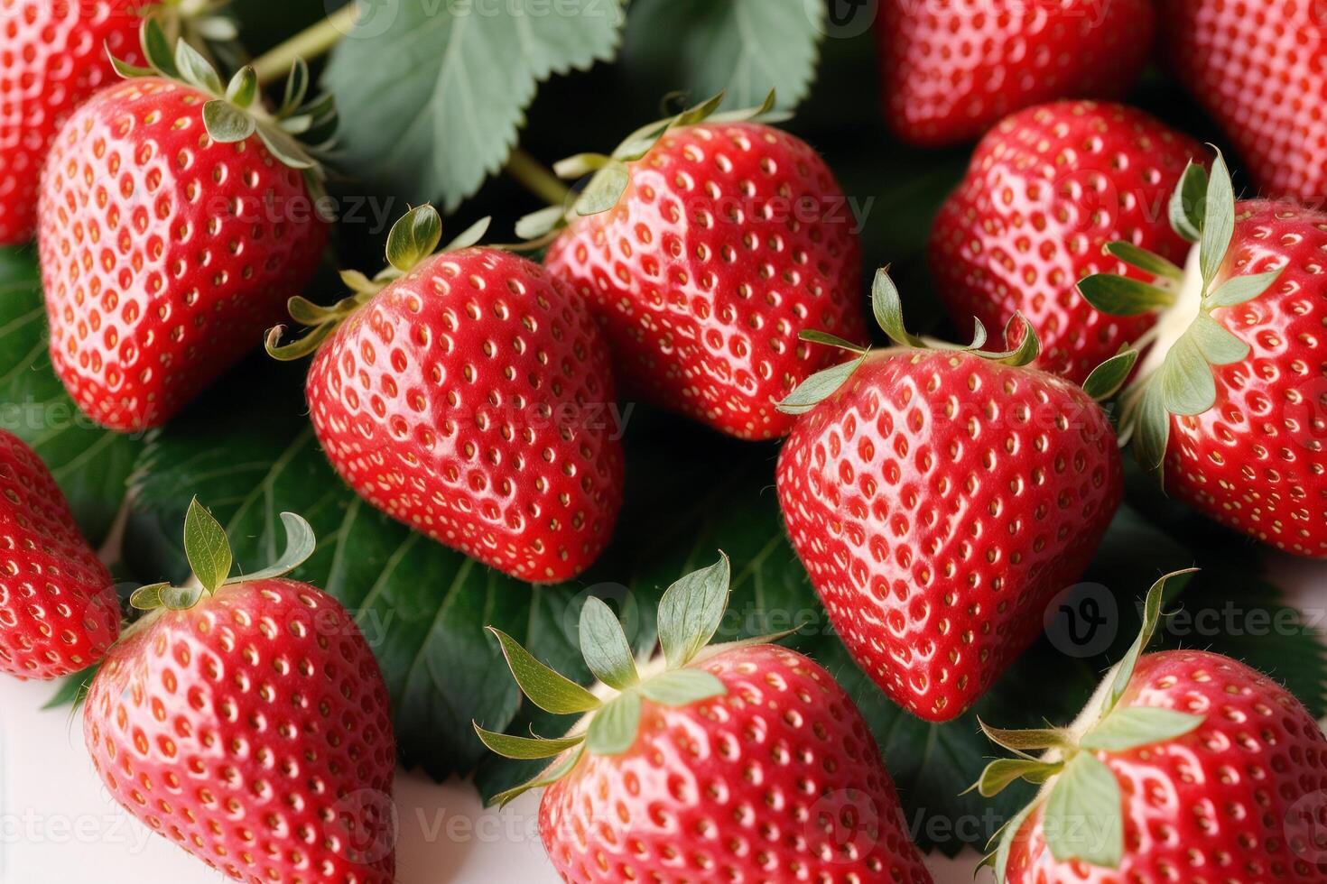 delicious strawberry in a bowl on a white background, close-up. Healthy food concept. photo