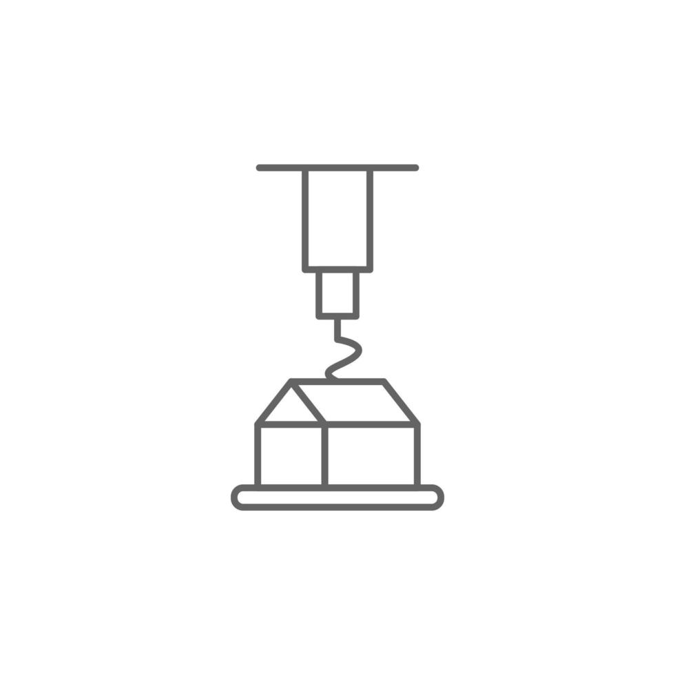 Printing home, 3d printing vector icon illustration