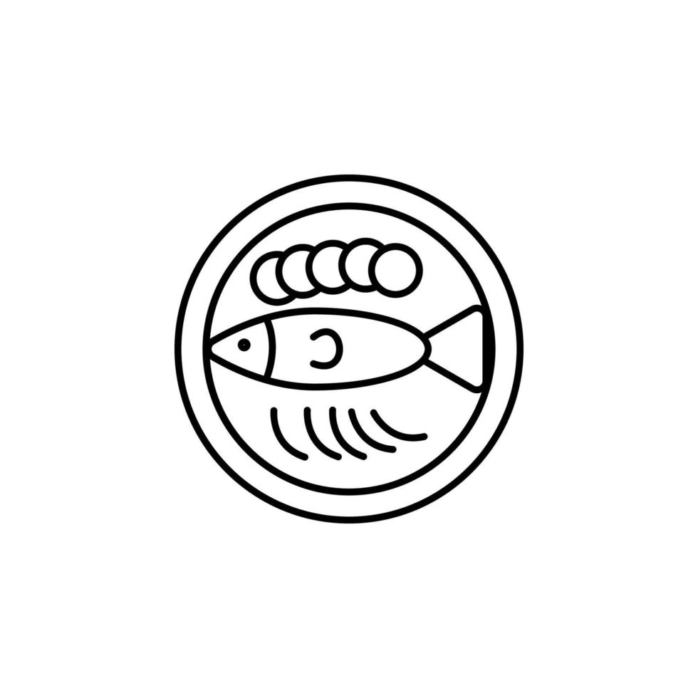 fish in a plate vector icon illustration