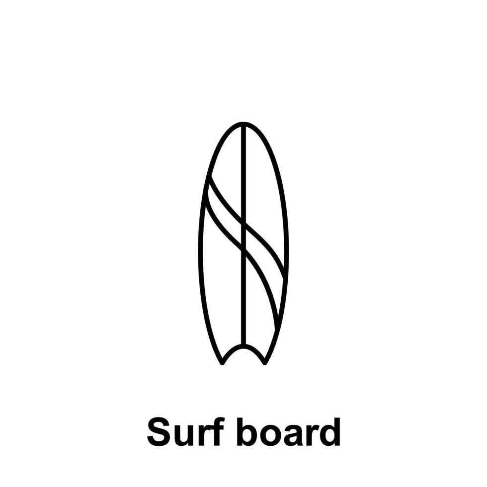 Surf board vector icon illustration