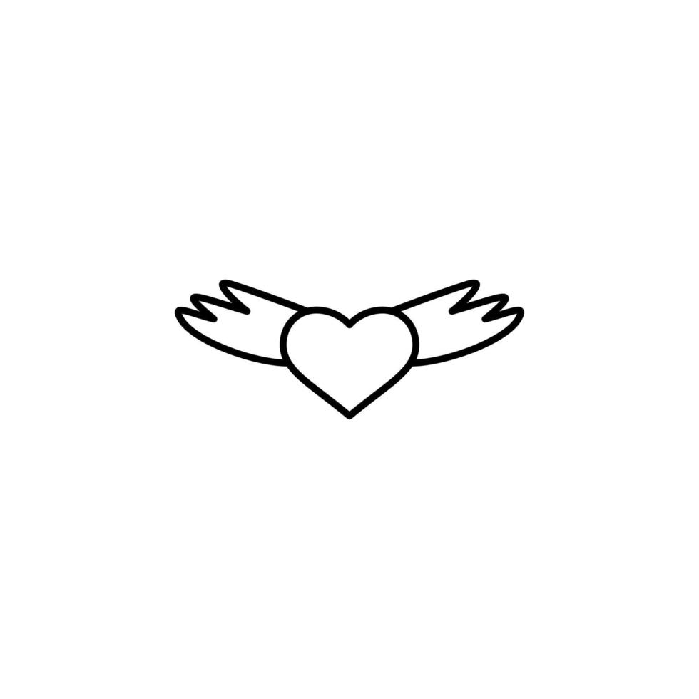 heart with wings vector icon illustration