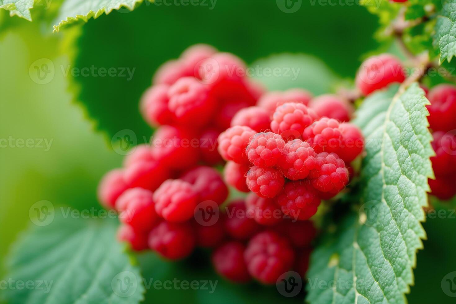 delicioso frambuesa en un cuenco en un blanco fondo, de cerca. sano comida concepto. generativo ai foto