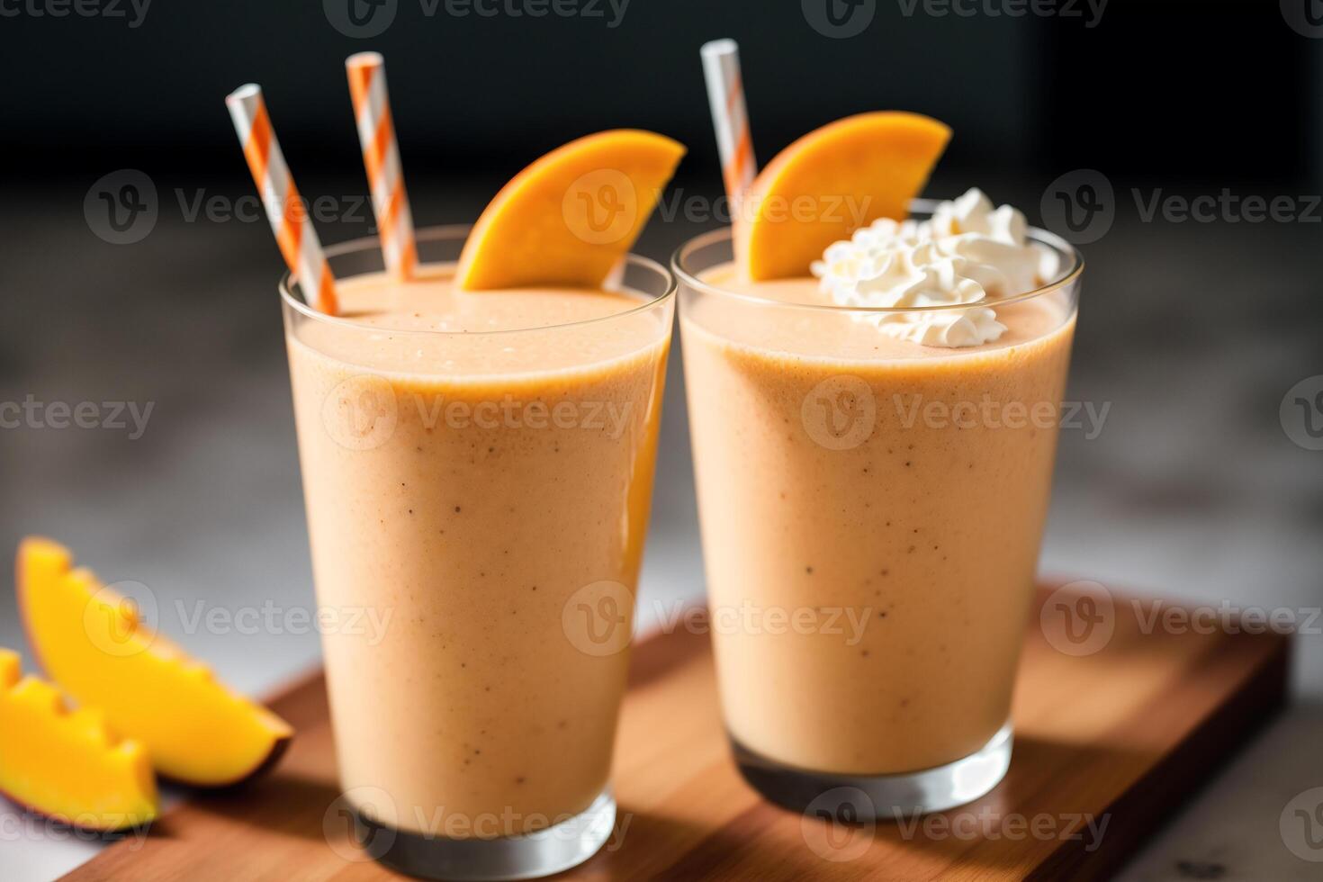 A glass of milkshake with whipped cream and blackberries.Strawberry milkshake, Raspberry milkshake. photo