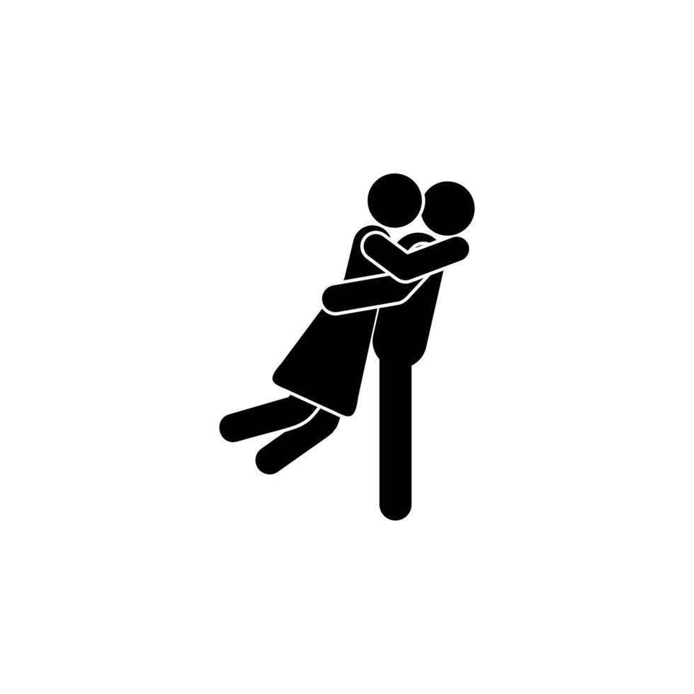 the guy hugs the girl vector icon illustration