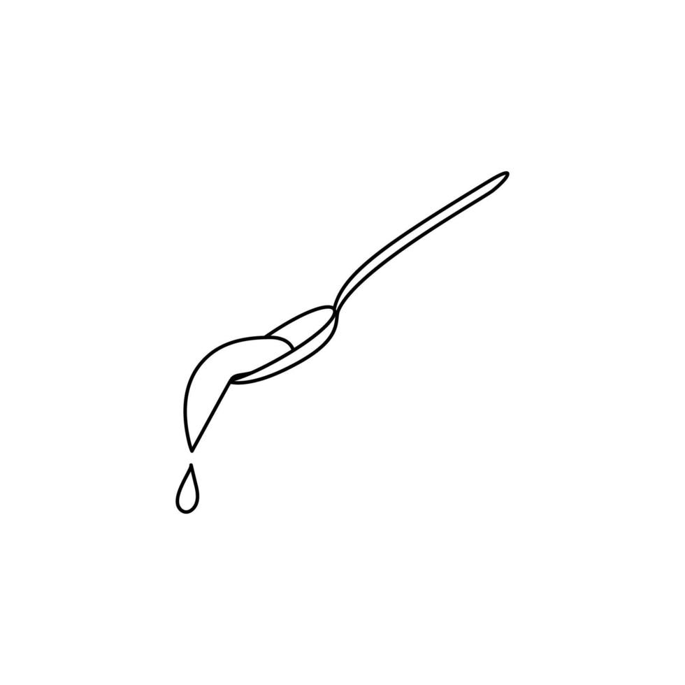un cucharada de chocolate línea vector icono ilustración