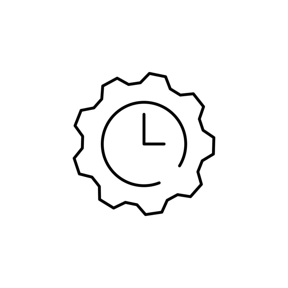 engranaje, reloj, hora vector icono ilustración