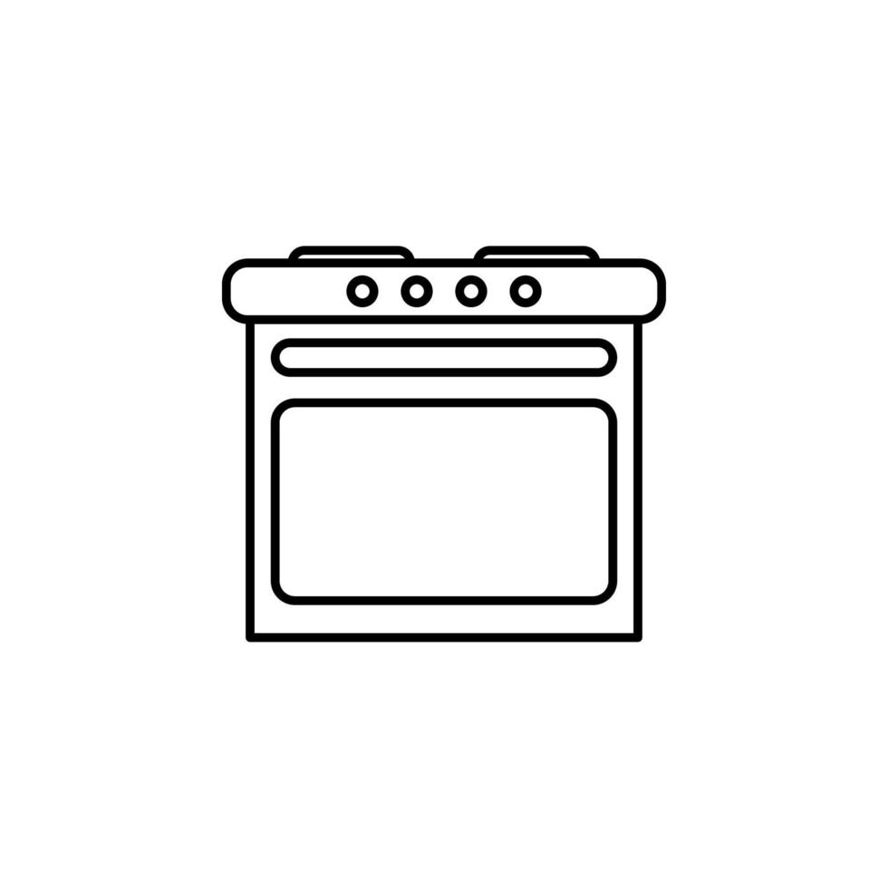 gas horno línea vector icono ilustración