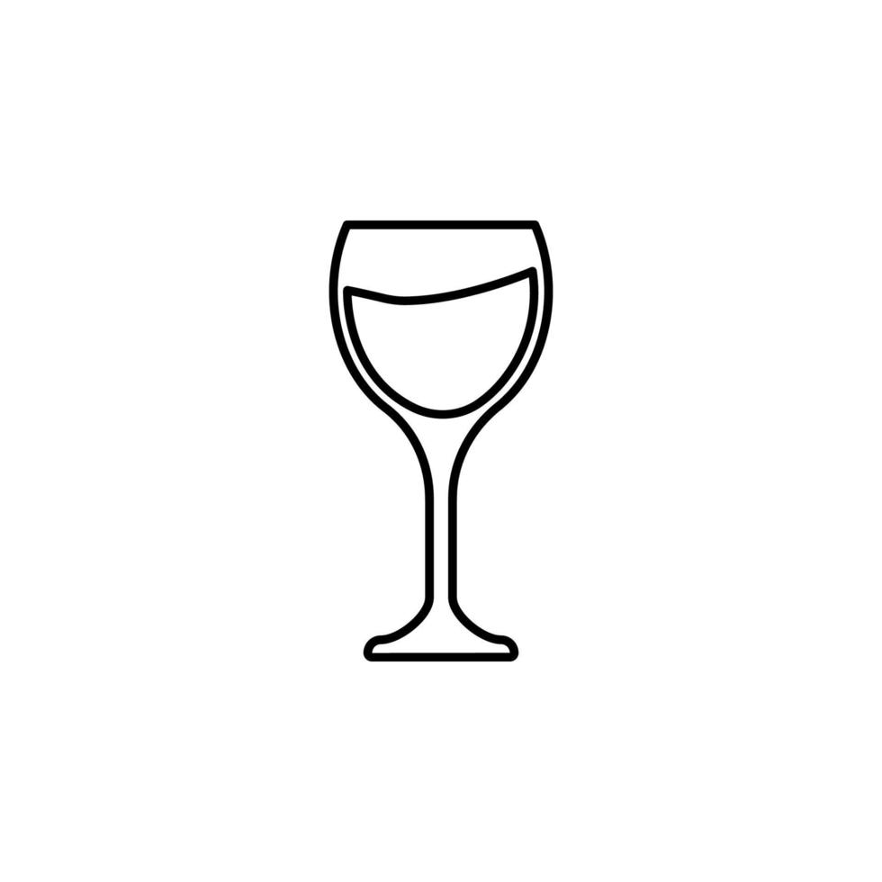 wine glass, alcohol glass, drink vector icon illustration