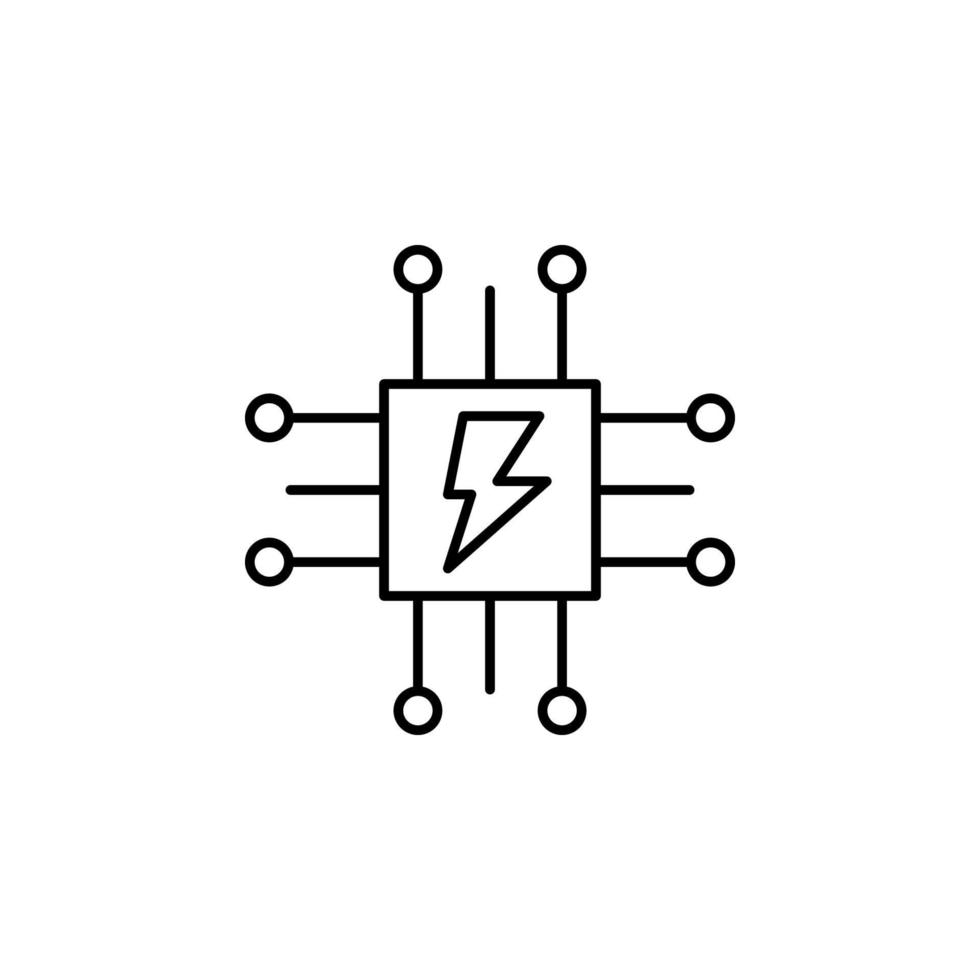 electricity, cpu vector icon illustration