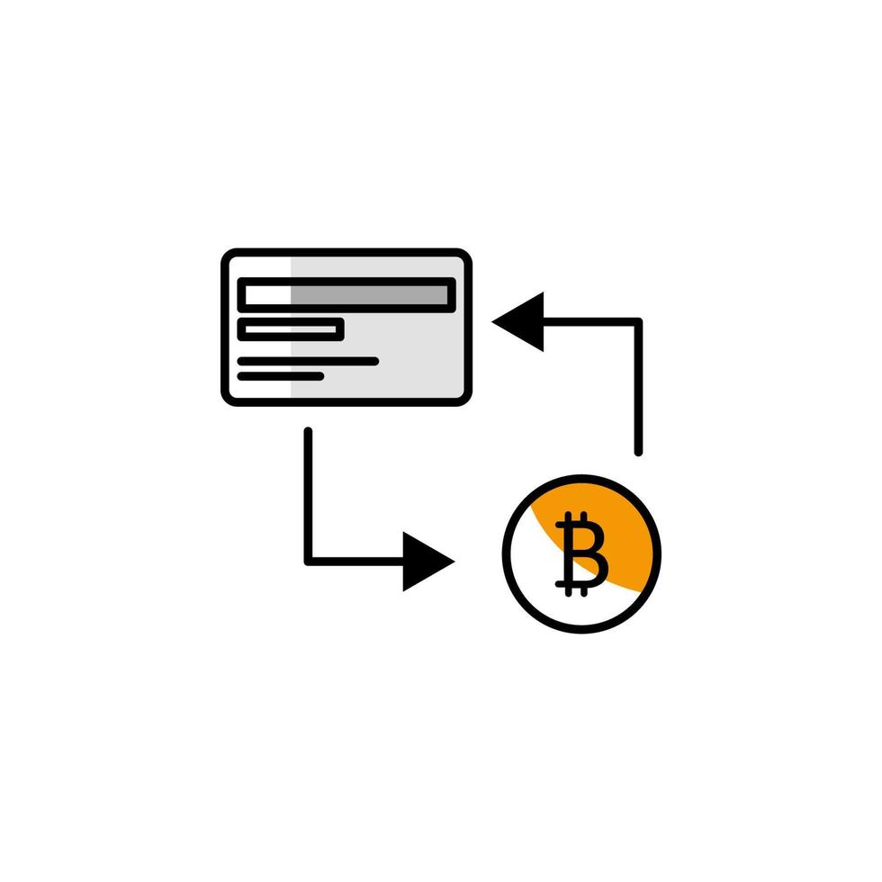 credit card, block chain, cryptocurrency, bitcoin, vector icon illustration