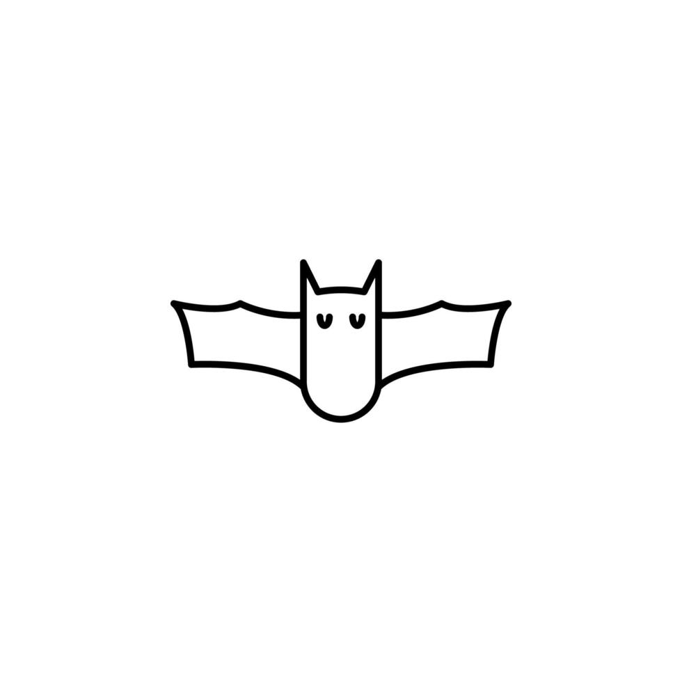 Ilustración de icono de vector de murciélago