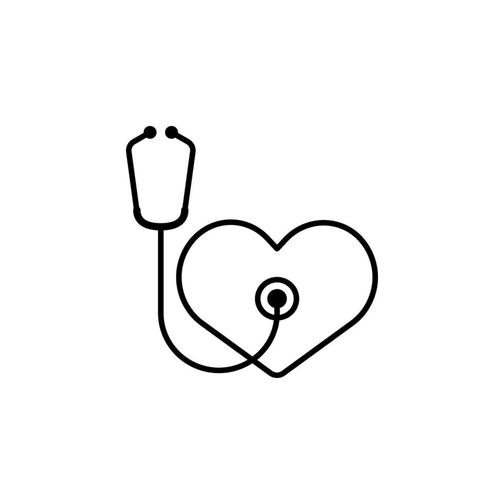 corazón endoscopio vector icono ilustración