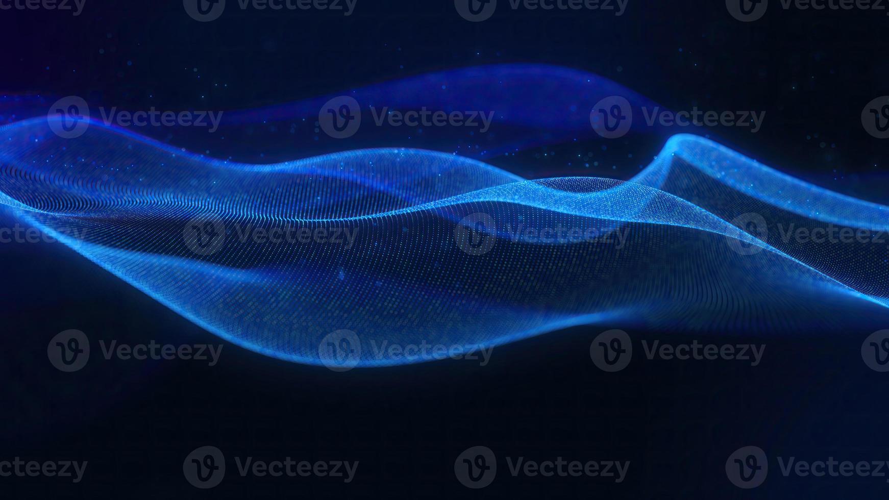 blue technology digital wave background, wavy motion graphic abstract particle, digital concept photo