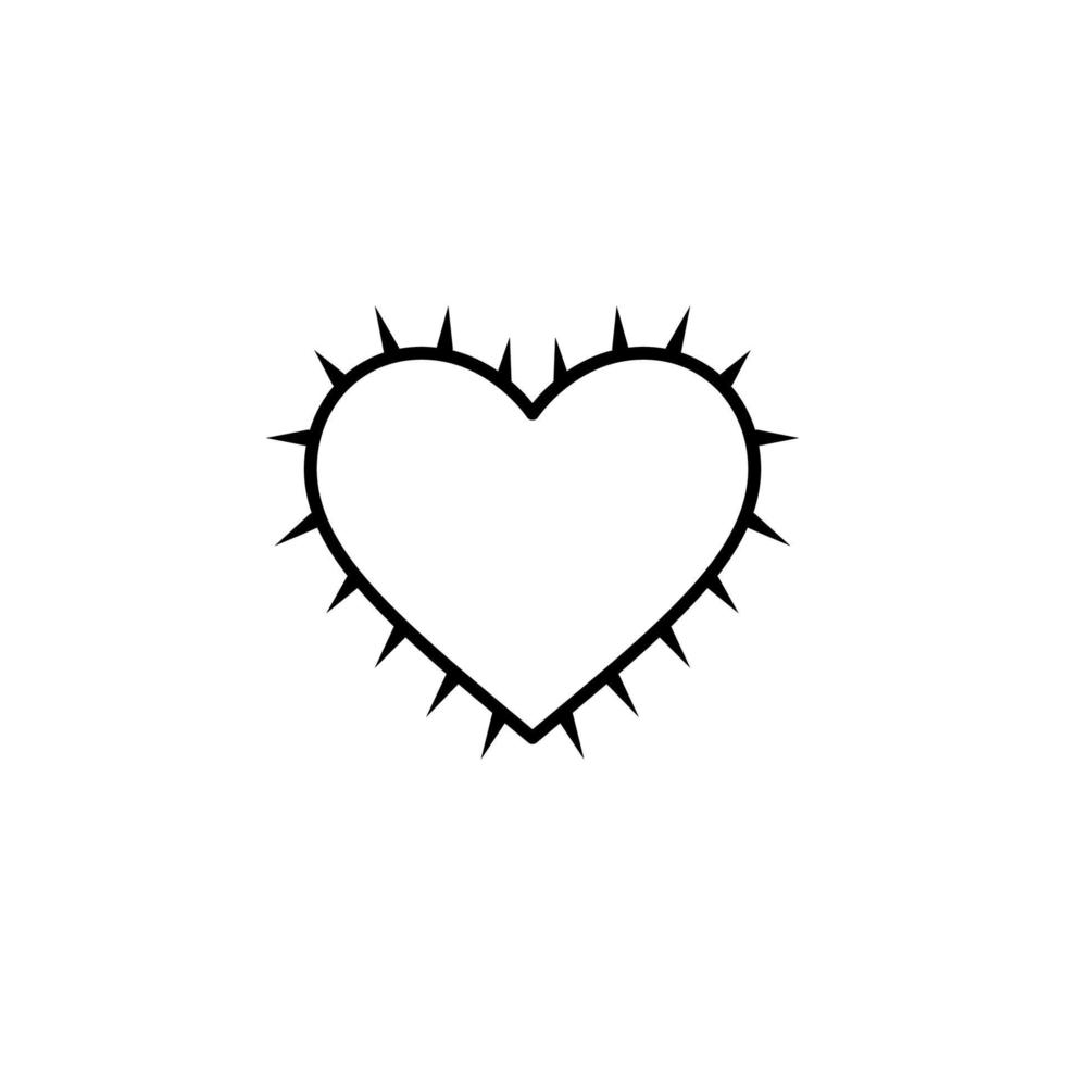 cactus corazón vector icono ilustración