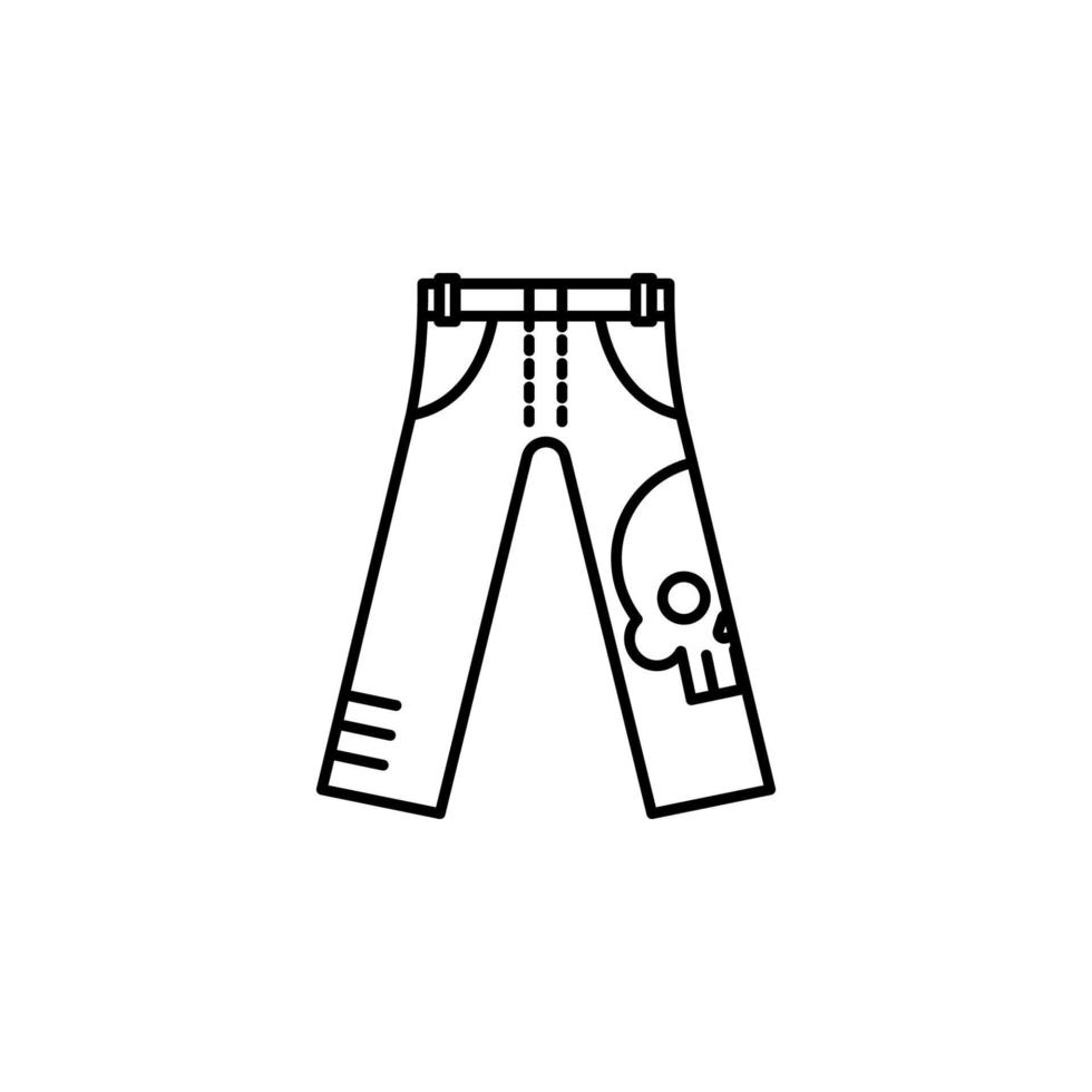 roca, pantalones, cráneo vector icono ilustración