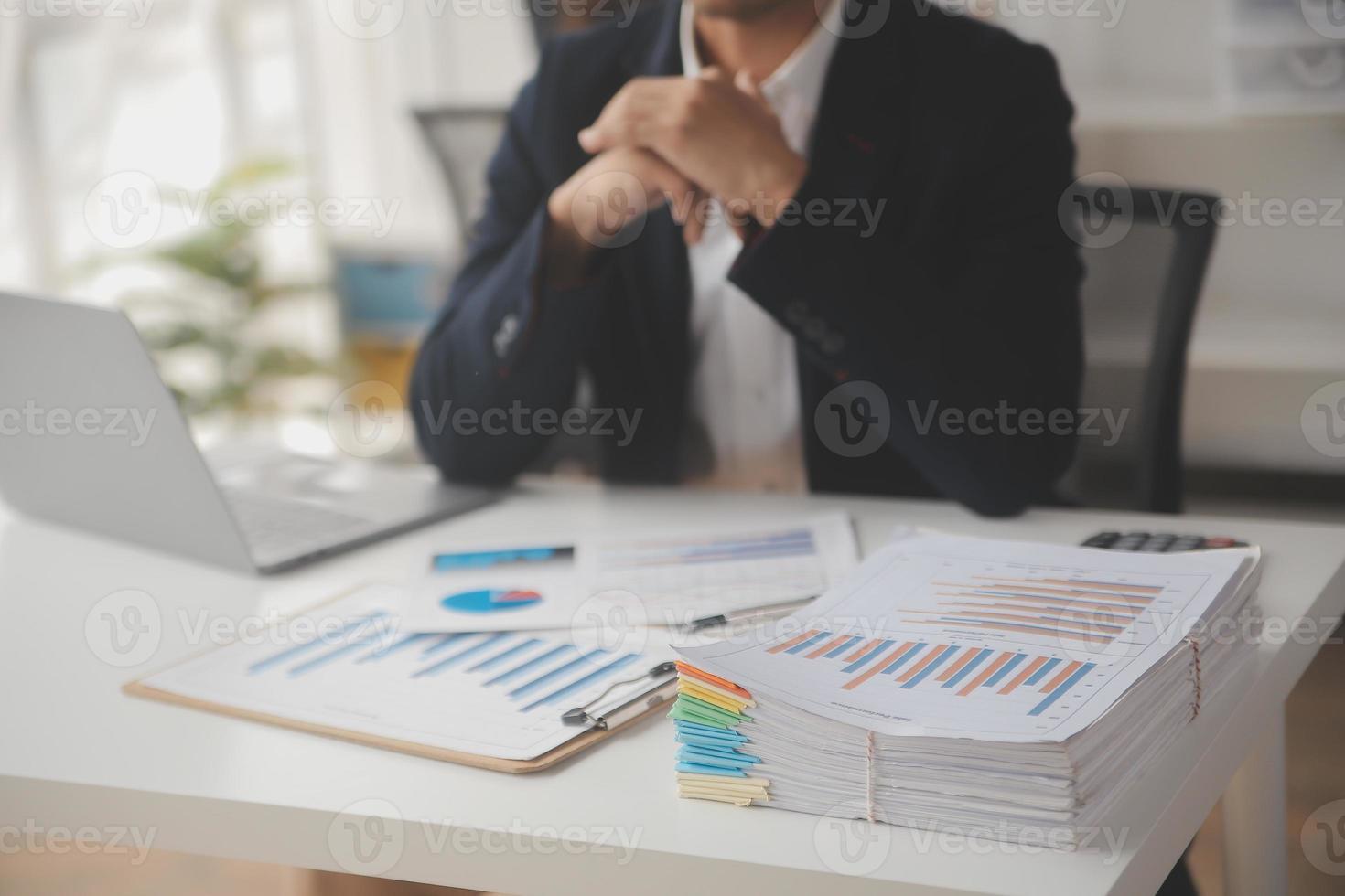 Business Documents, Auditor businesswoman checking searching document legal prepare paperwork or report for analysis TAX time,accountant Documents data contract partner deal in workplace office photo