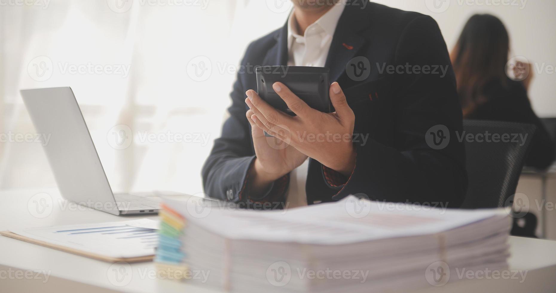 Business Documents, Auditor businesswoman checking searching document legal prepare paperwork or report for analysis TAX time,accountant Documents data contract partner deal in workplace office photo