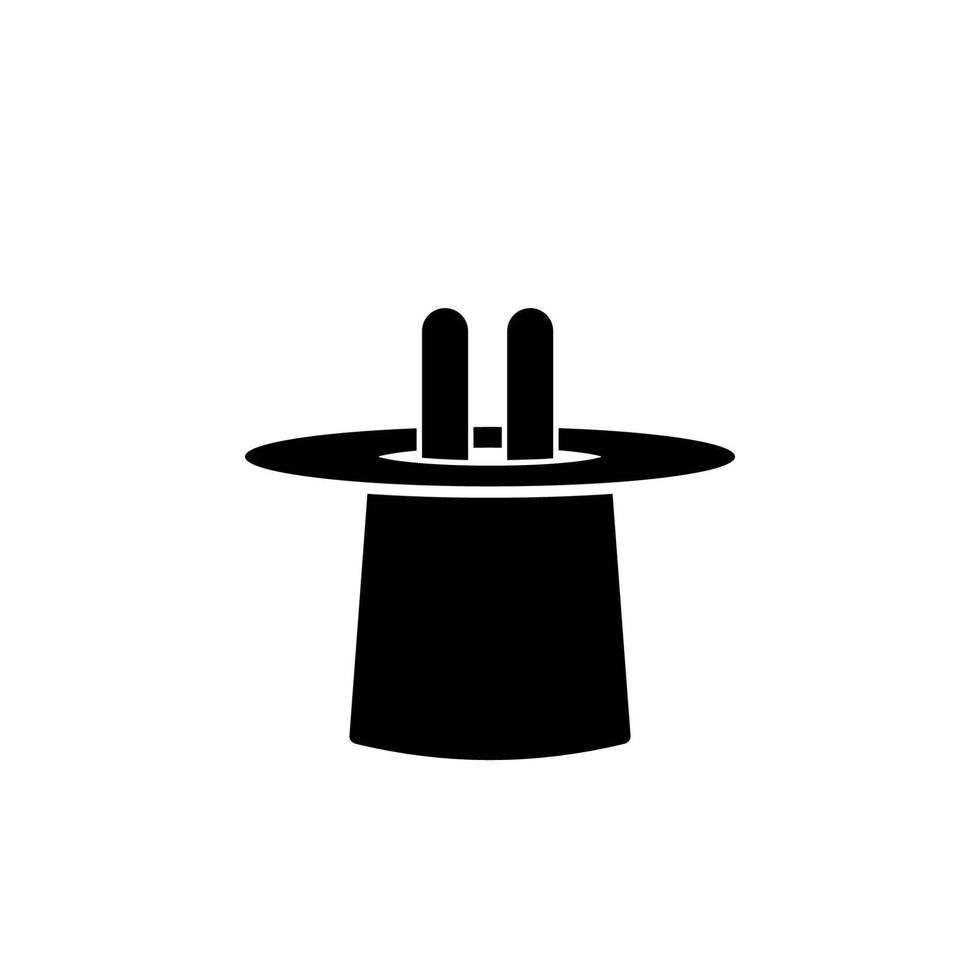 bunny in the hat cylinder style vector icon illustration