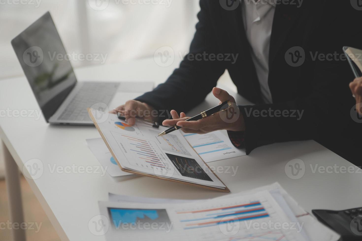 Business Documents, Auditor businesswoman checking searching document legal prepare paperwork or report for analysis TAX time,accountant Documents data contract partner deal in workplace office photo
