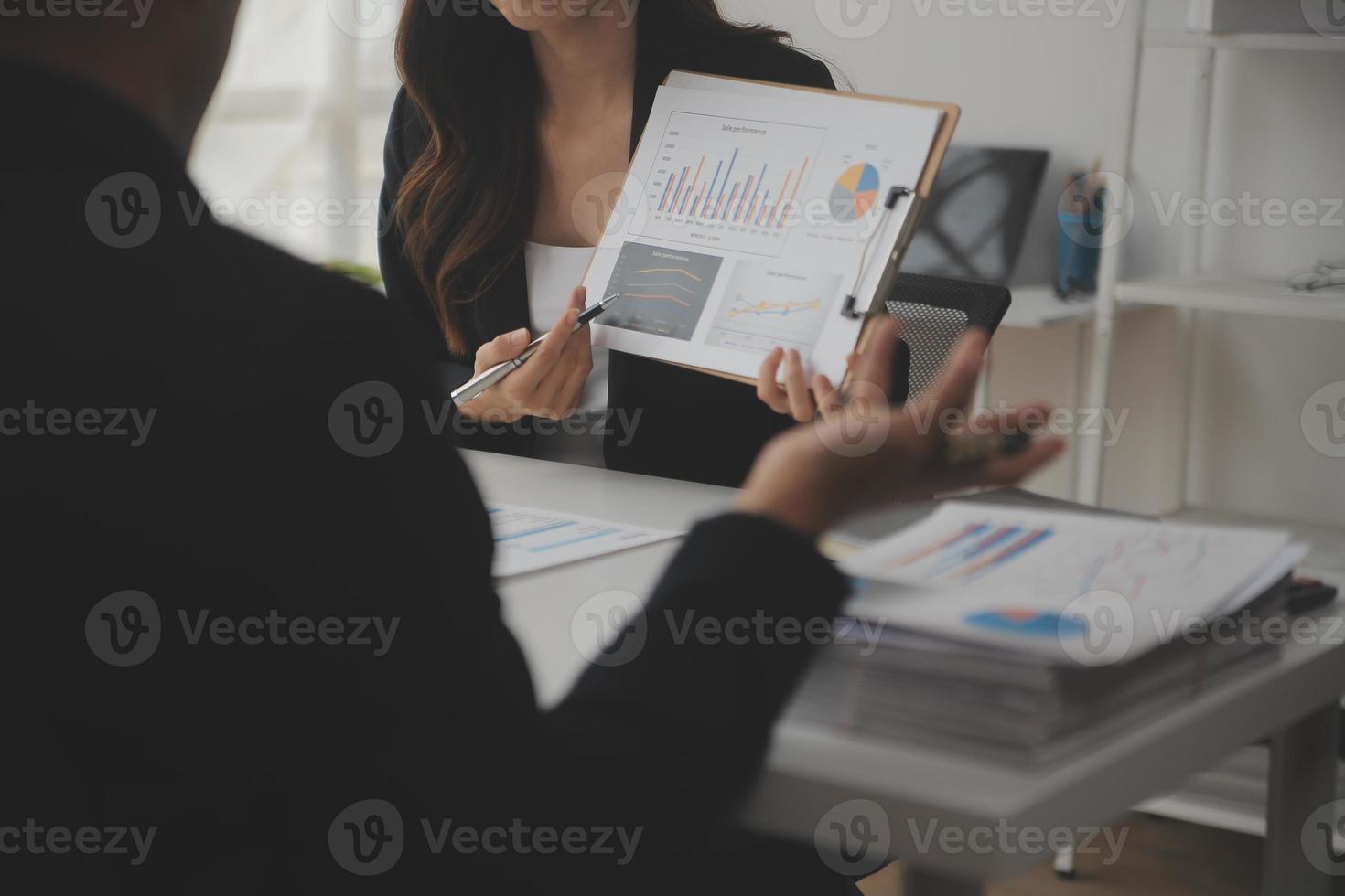 Business Documents, Auditor businesswoman checking searching document legal prepare paperwork or report for analysis TAX time,accountant Documents data contract partner deal in workplace office photo