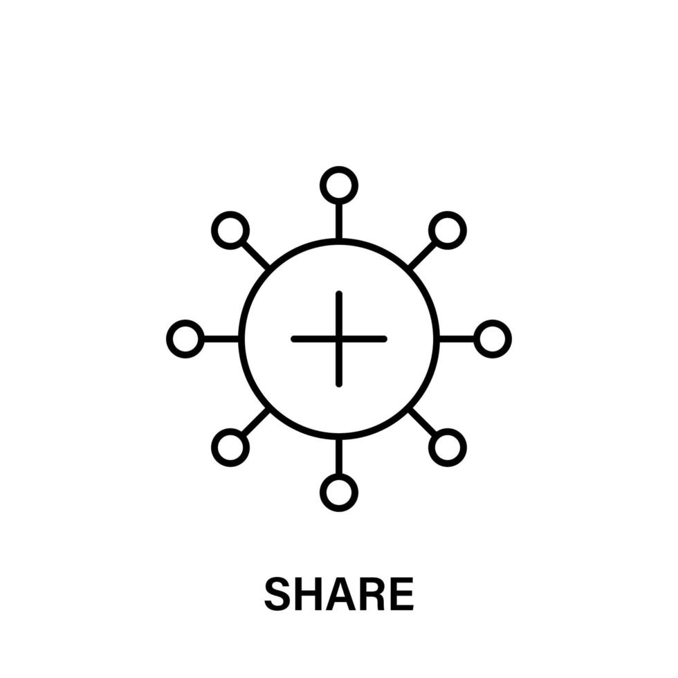 share, plus, connection vector icon illustration