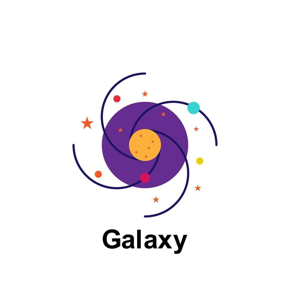 espacio, galaxia color vector icono ilustración