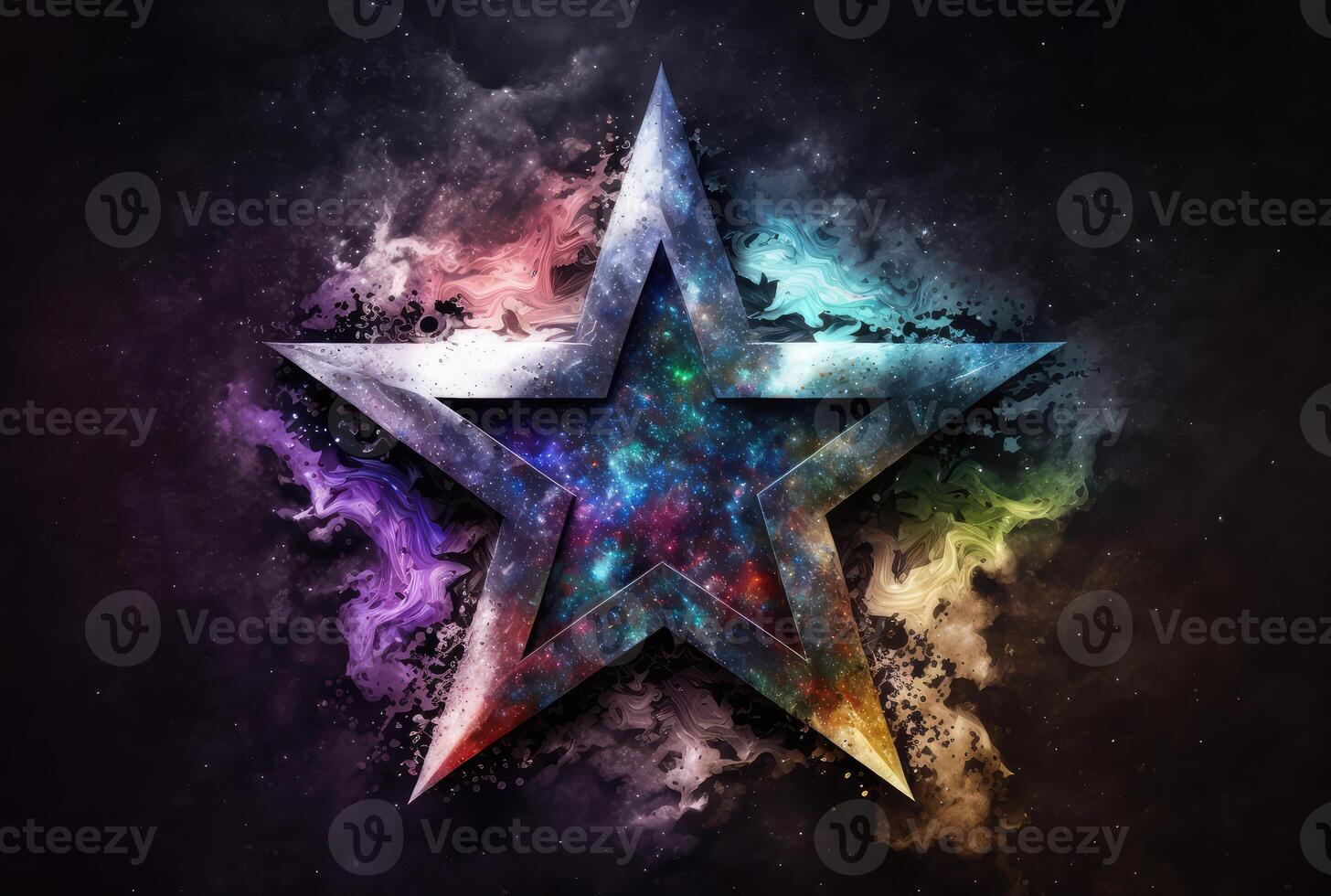 Colorful grunge star shape. photo