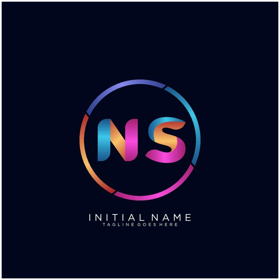 Letter NS colorfull logo premium elegant template vector