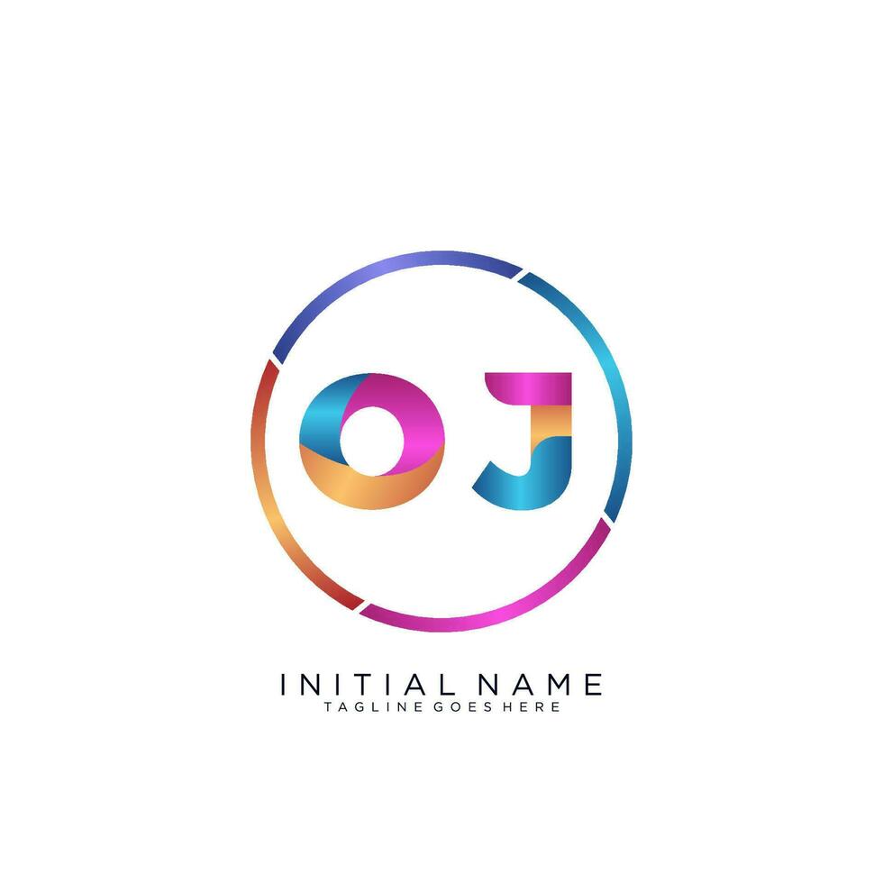 Letter OJ colorfull logo premium elegant template vector