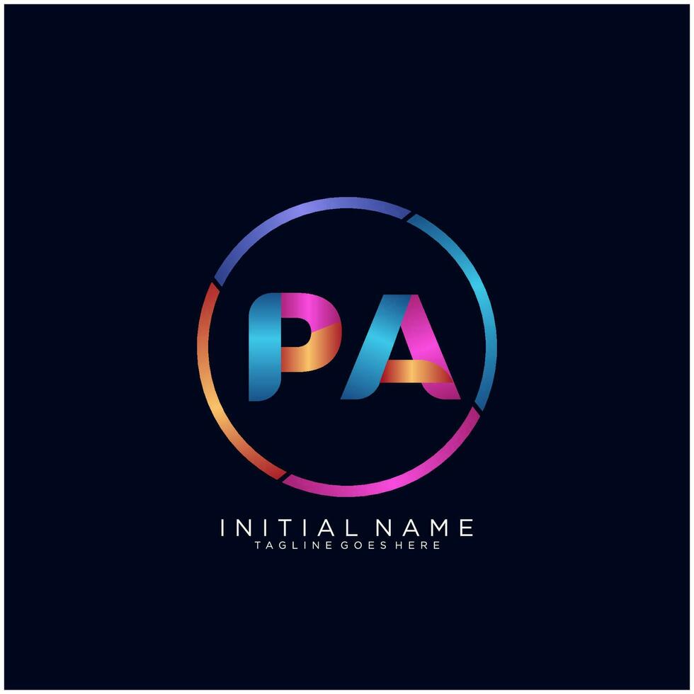 Letter PA colorfull logo premium elegant template vector
